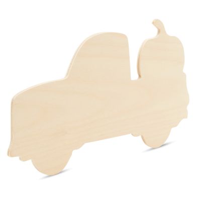 Woodpeckers Crafts, DIY Unfinished Wood 12" Pumpkin Truck Cutout Pack of 3 Image 1