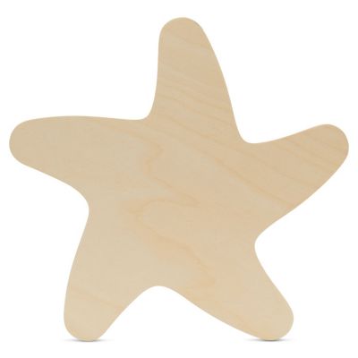 Woodpeckers Crafts, DIY Unfinished Wood 12" Starfish Cutouts, Pack of 5 Image 1