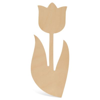 Woodpeckers Crafts, DIY Unfinished Wood 12" Tulip Cutout, Pack of 12 Image 1