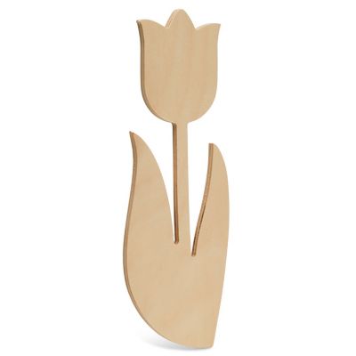 Woodpeckers Crafts, DIY Unfinished Wood 12" Tulip Cutout, Pack of 6 Image 1