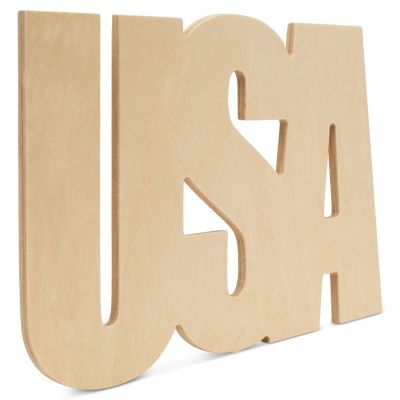 Woodpeckers Crafts, DIY Unfinished Wood 12" USA Cutouts, Pack of 10 Image 1