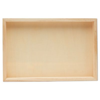 Woodpeckers Crafts, DIY Unfinished Wood 12" x 8" Rectangular Tray, Pack of 3 Image 1