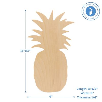 Woodpeckers Crafts, DIY Unfinished Wood 13-1/2" Pineapple Cutout, Pack of 5 Image 2