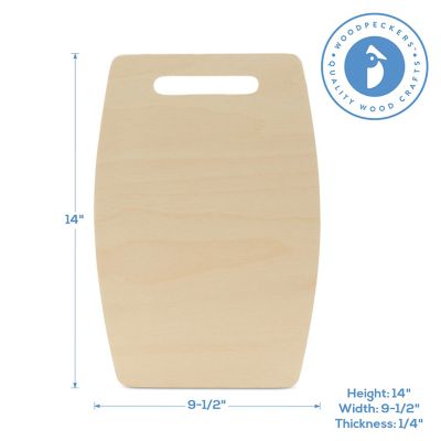 Woodpeckers Crafts, DIY Unfinished Wood 14" Cutting board Cutout Pack of 3 Image 2