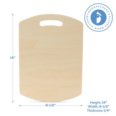 Woodpeckers Crafts, DIY Unfinished Wood 14" Cutting board Cutout Pack of 5 Image 2
