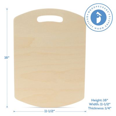 Woodpeckers Crafts, DIY Unfinished Wood 16" Cutting board Cutout Pack of 3 Image 2