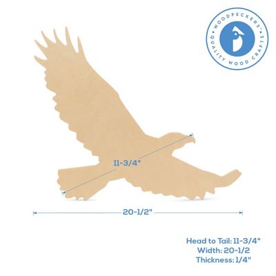 Woodpeckers Crafts, DIY Unfinished Wood 16" Eagle Cutouts, Pack of 2 Image 2