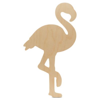 Woodpeckers Crafts, DIY Unfinished Wood 16" Flamingo Cutouts, Pack of 2 Image 1