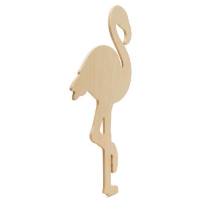 Woodpeckers Crafts, DIY Unfinished Wood 16" Flamingo Cutouts Image 1