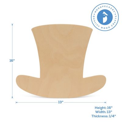 Woodpeckers Crafts, DIY Unfinished Wood 16" Leprechaun Hat Cutout, Pack of 6 Image 2