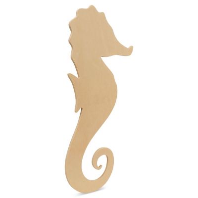 Woodpeckers Crafts, DIY Unfinished Wood 16" Seahorse Cutouts, Pack of 3 Image 1