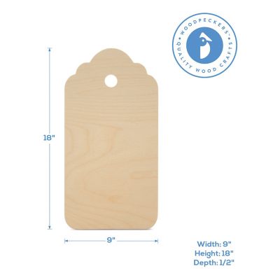 Woodpeckers Crafts, DIY Unfinished Wood 18" Gift Tag Cutout Pack of 12 Image 2