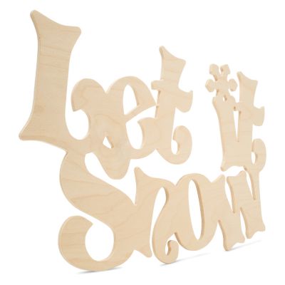 Woodpeckers Crafts, DIY Unfinished Wood 18" Let it Snow Cutout Pack of 12 Image 1
