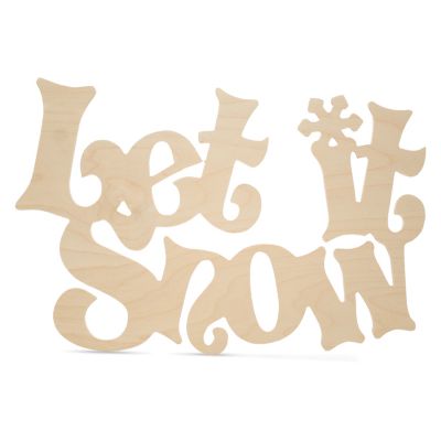Woodpeckers Crafts, DIY Unfinished Wood 18" Let it Snow Cutout Pack of 3 Image 1