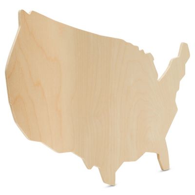 Woodpeckers Crafts, DIY Unfinished Wood 18" Map of USA Cutouts, Pack of 2 Image 1