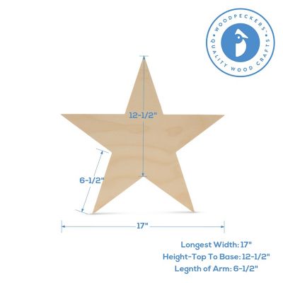 Woodpeckers Crafts, DIY Unfinished Wood 18" Star Cutout, Pack of 2 Image 2