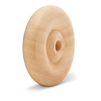Woodpeckers Crafts, DIY Unfinished Wood 2-1/2" Classic Wheels Pack of 4 Image 2