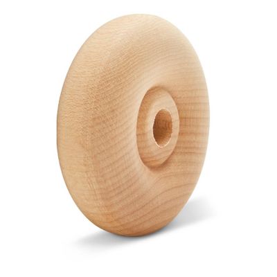 Woodpeckers Crafts, DIY Unfinished Wood 2-1/4", 5/8" Thick Classic Wheels Pack of 4 Image 2