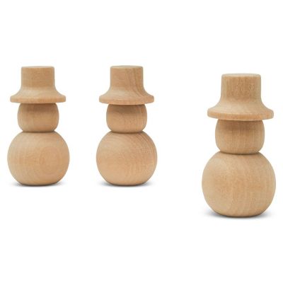 Woodpeckers Crafts, DIY Unfinished Wood 2-1/8" Snowman Peg Dolls, Pack of 50 Image 1