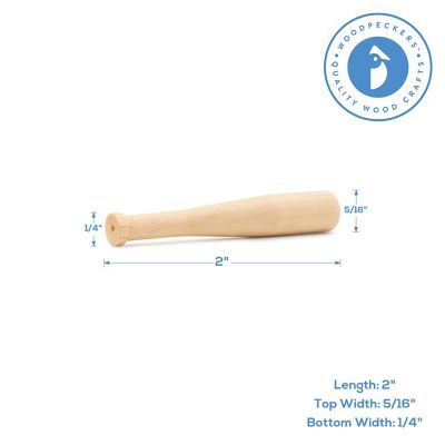 Woodpeckers Crafts, DIY Unfinished Wood 2" Baseball Bat, Pack of 100 Image 3
