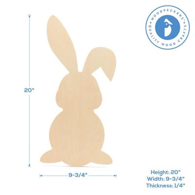 Woodpeckers Crafts, DIY Unfinished Wood 20" Bunny Cutout Pack of 1 Image 1
