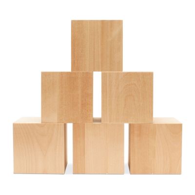 Woodpeckers Crafts, DIY Unfinished Wood 4" Cube, Pack of 3 Image 1
