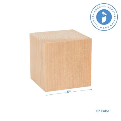 Woodpeckers Crafts, DIY Unfinished Wood 5" Cube, Pack of 2 Image 2
