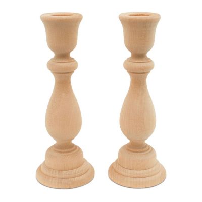Woodpeckers Crafts, DIY Unfinished Wood 6-3/4" Candlestick, Pack of 10 Image 1