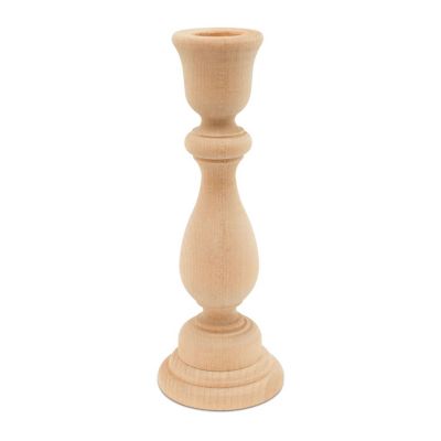 Woodpeckers Crafts, DIY Unfinished Wood 6-3/4" Candlestick, Pack of 4 Image 3