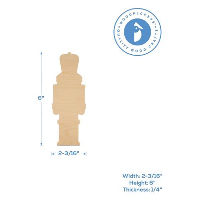 Woodpeckers Crafts, DIY Unfinished Wood 6&quot; Nutcracker Cutout Pack of 25 Image 2
