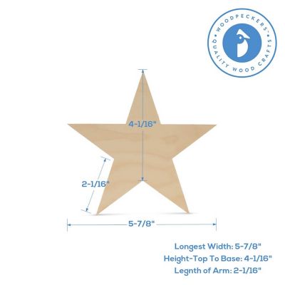 Woodpeckers Crafts, DIY Unfinished Wood 6" Star Cutout, Pack of 25 Image 3