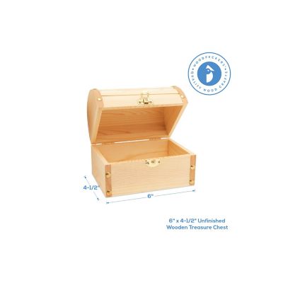 Woodpeckers Crafts, DIY Unfinished Wood 6" Treasure Chest, Pack of 12 Image 2