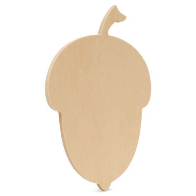 Woodpeckers Crafts, DIY Unfinished Wood 8" Acorn Cutout Pack of 12 Image 1