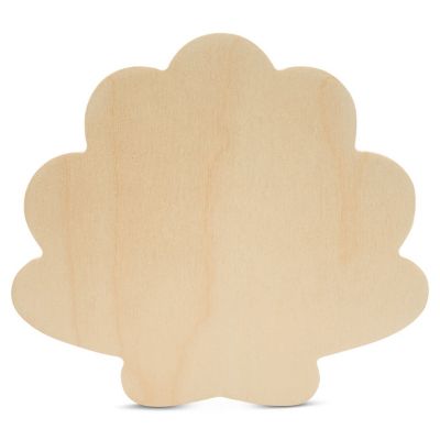 Woodpeckers Crafts, DIY Unfinished Wood 8" SeaShell Cutouts, Pack of 5 Image 1