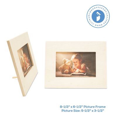 Woodpeckers Crafts, DIY Unfinished Wood 8" x 6" Photo Frame Pack of 10 Image 3