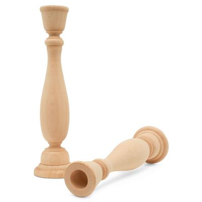 Woodpeckers Crafts, DIY Unfinished Wood 9" Candlestick, Pack of 10 Image 2