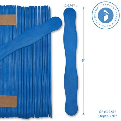 Woodpeckers Crafts, DIY Unfinished Wood Blue Fan Handles, Pack of 100 Image 3