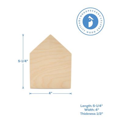 Woodpeckers Crafts, DIY Unfinished Wood  House Chunky Cutout Pack of 2 Image 3