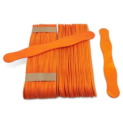 Woodpeckers Crafts, DIY Unfinished Wood Orange Fan Handles, Pack of 100 Image 1