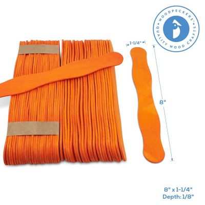 Woodpeckers Crafts, DIY Unfinished Wood Orange Fan Handles, Pack of 100 Image 2