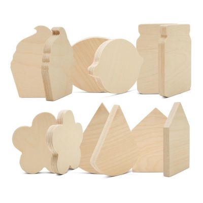 Woodpeckers Crafts, DIY Unfinished Wood  Pie Slice Chunky Cutout Pack of 5 Image 2
