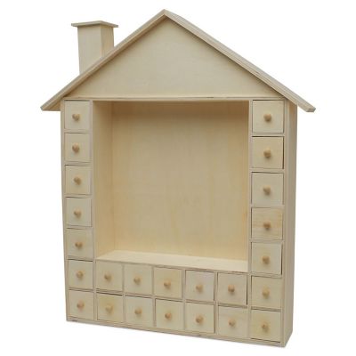 Woodpeckers Crafts, DIY Unfinished Wood  Scene House Advent Calendar Image 1