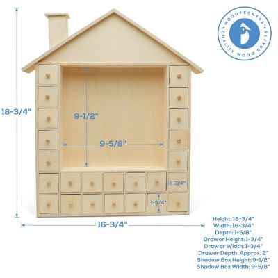 Woodpeckers Crafts, DIY Unfinished Wood  Scene House Advent Calendar Image 3