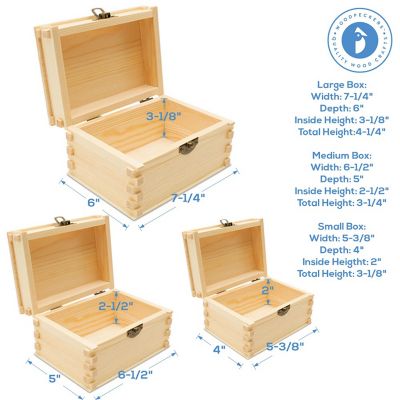 Woodpeckers Crafts, DIY Unfinished Wood Set of 3 Nesting Boxes, Pack of 5 Image 3