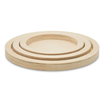 Woodpeckers Crafts, DIY Unfinished Wood Set of 3 Round Cradled Frames Pack of 3 Image 2