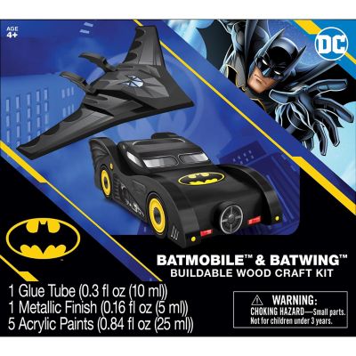 Works of Ahhh... Batman - Batmobile & Batwing Wood Craft Kit Image 1