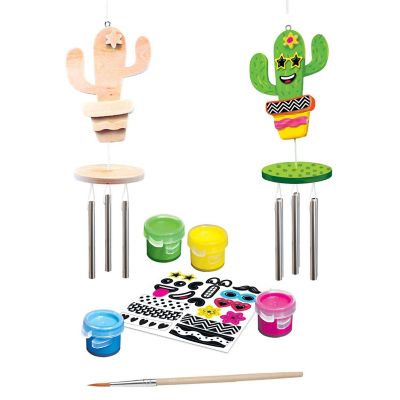 Works of Ahhh... Cactus Wind Chime Wood Craft Paint Set for kids Image 2