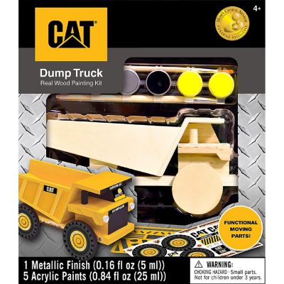 Works of Ahhh... CAT - Caterpillar Dump Truck Wood Paint Kit Image 1