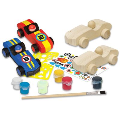 Works of Ahhh... Double Racecars Wood Craft Paint Set for kids Image 2