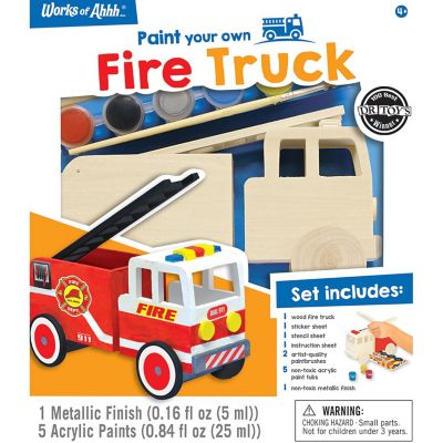 Works of Ahhh... Firetruck Wood Paint Set for Kids and Families Image 1